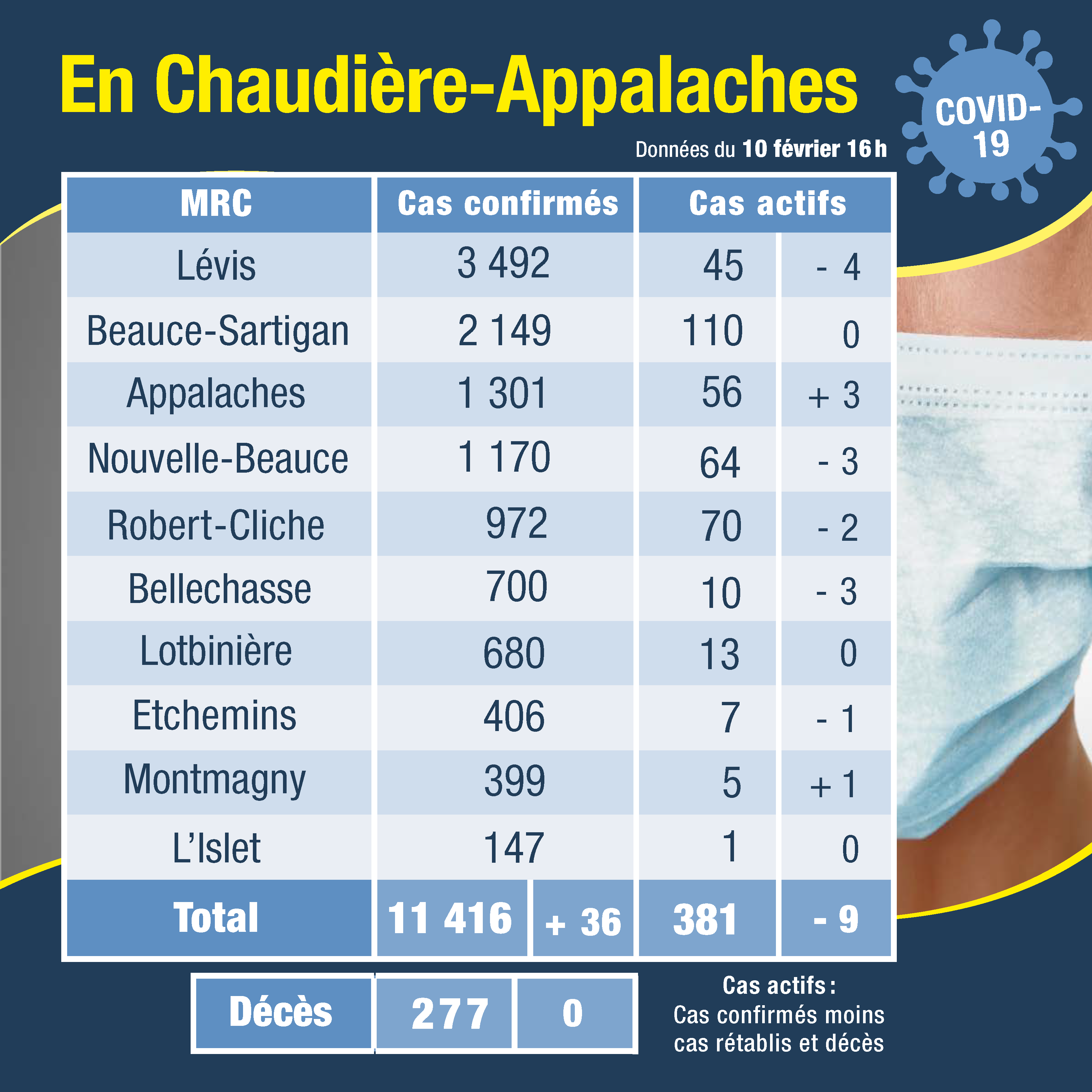 Tableau des cas 11 février