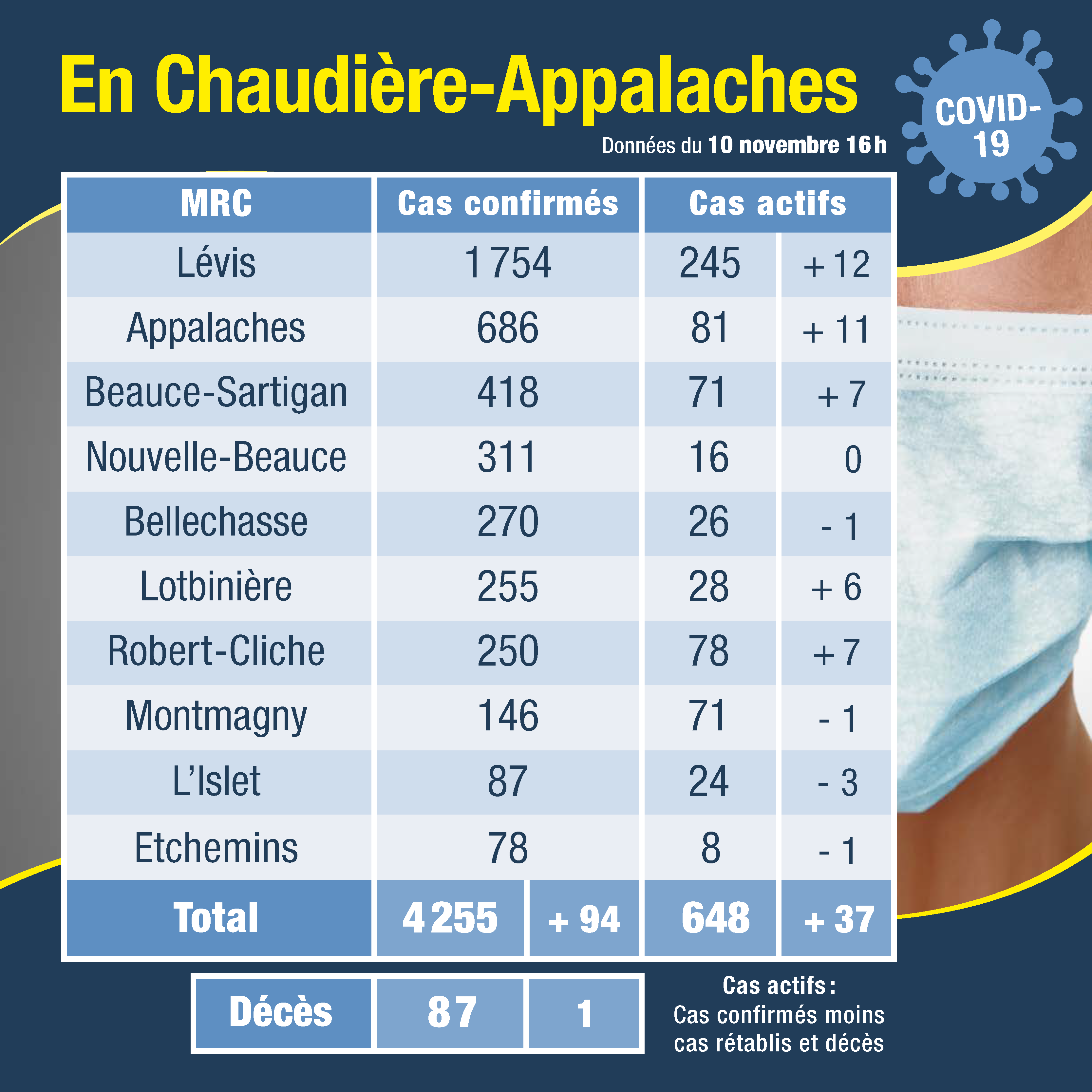 Tableau des cas 11 nov
