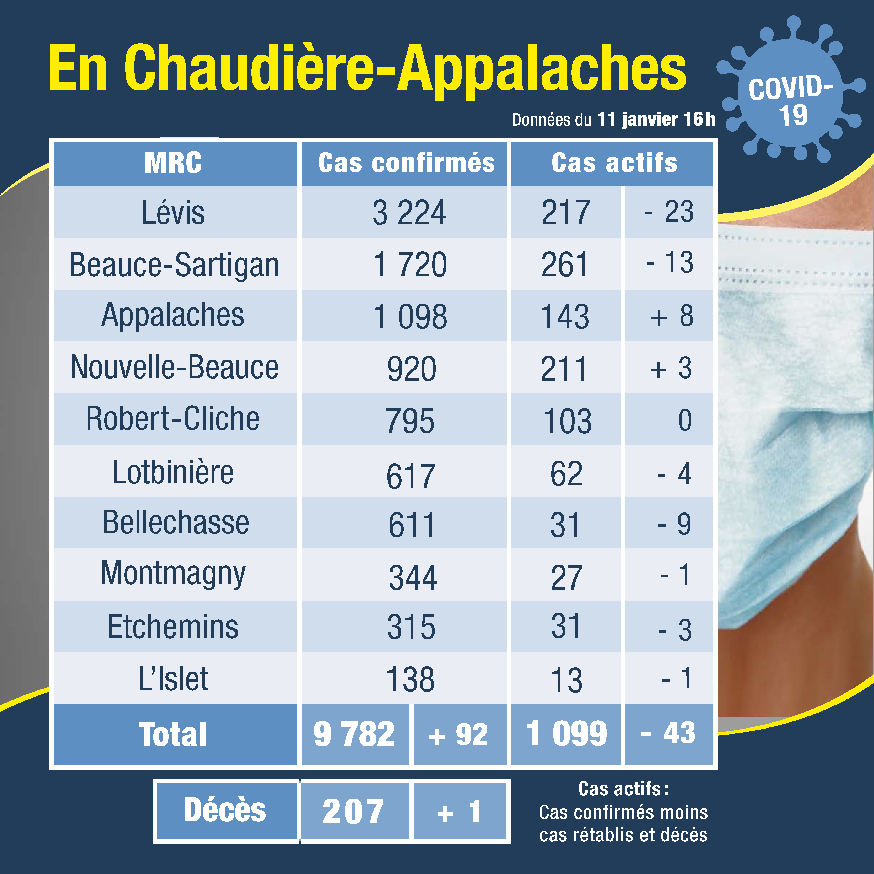 Tableau des cas 12 janvier
