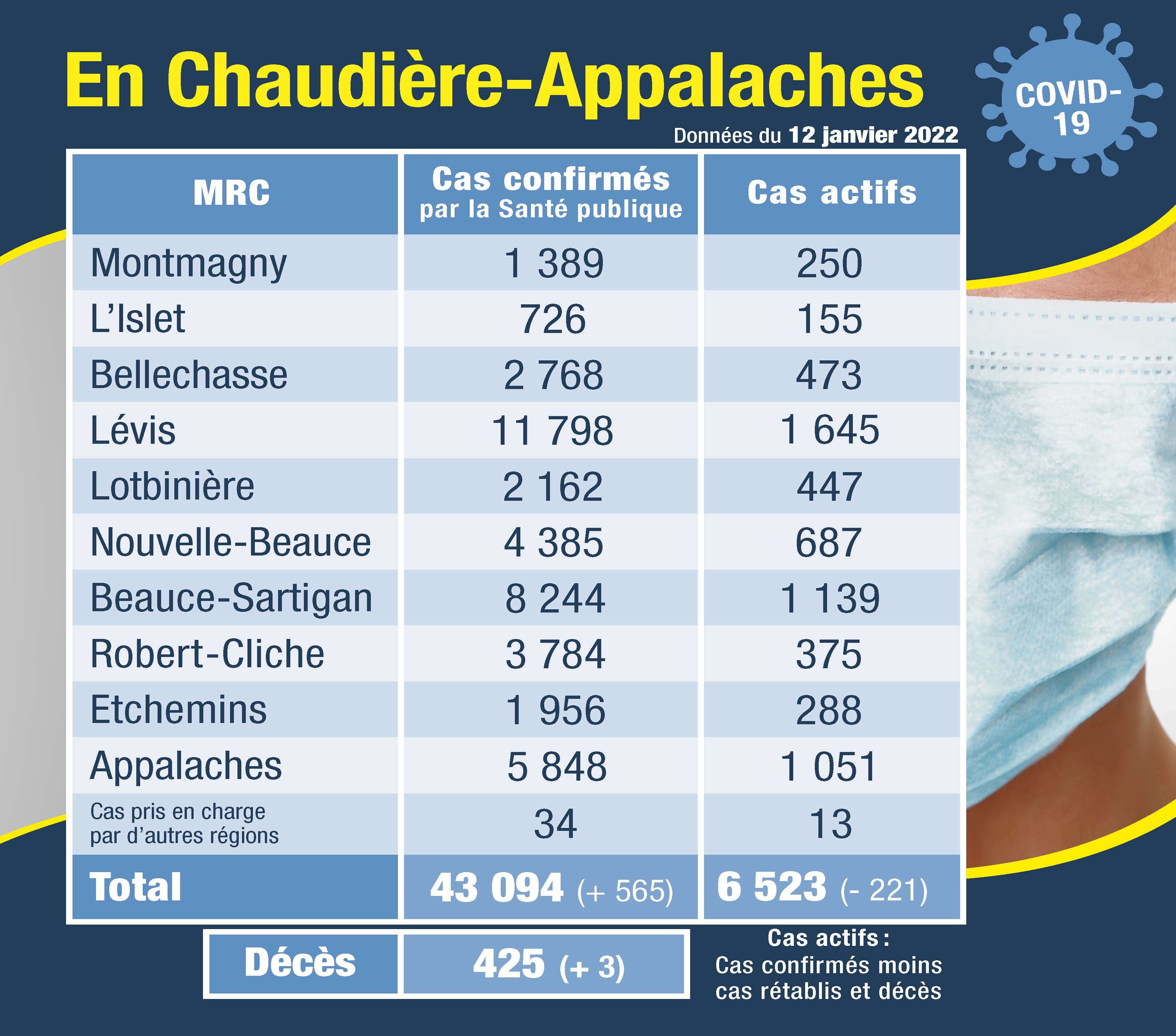 Tableau des cas 13 janvier 2022