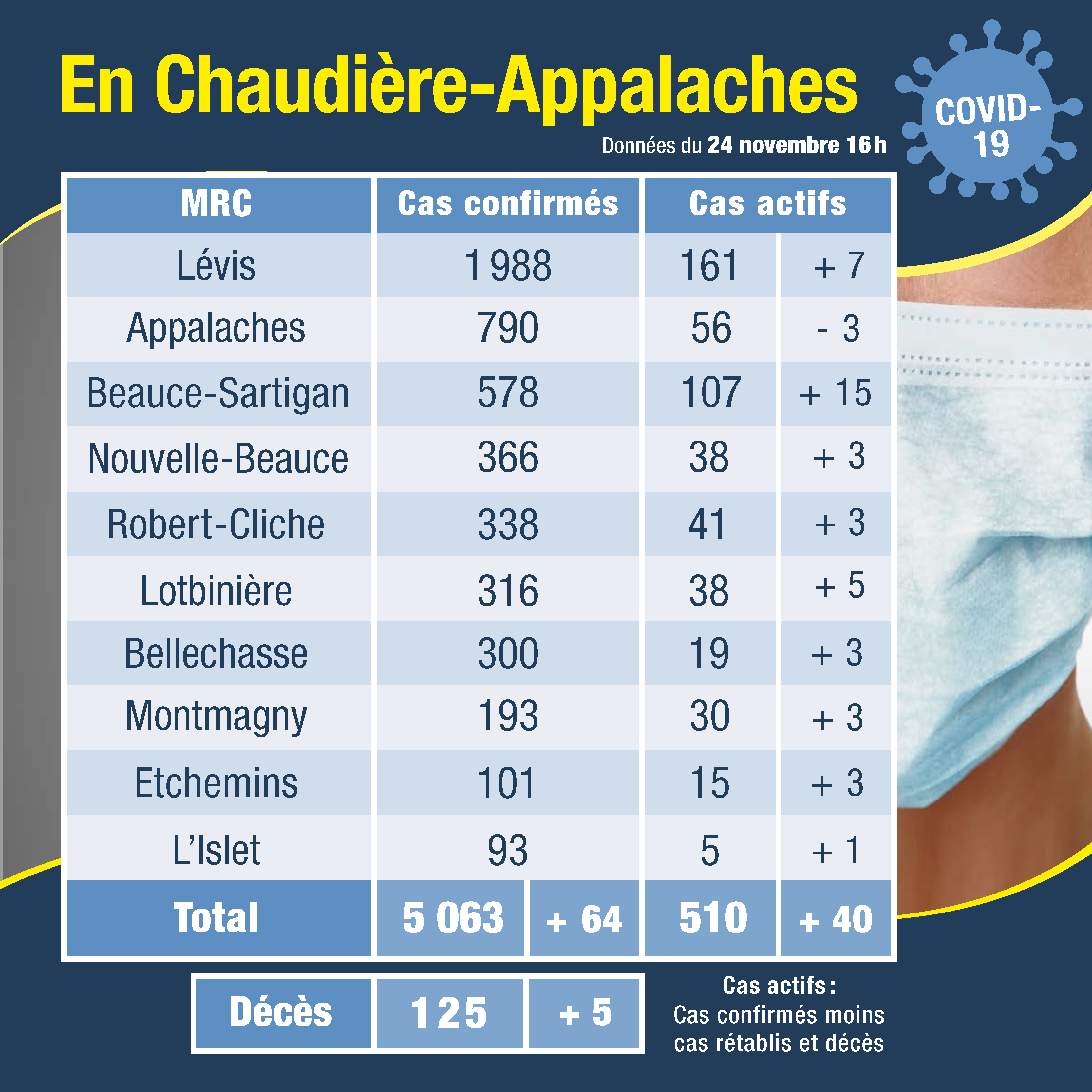 Tableau des cas 25 nov